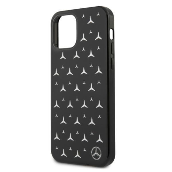 Mercedes Silver Stars Pattern Cover iPhone 12/12 Pro - Sort Black