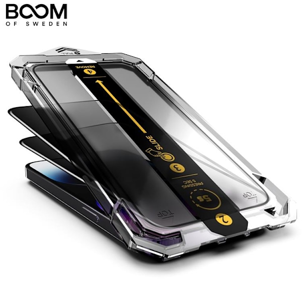 LIVSTIDSGARANTI - BOOM iPhone XR Privacy Härdat Glas Skärmskydd - 2 Pack Svart