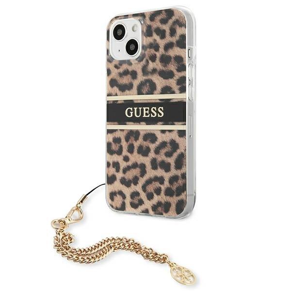 Guess Gold Chain Skal iPhone 13 Mini - Leopard