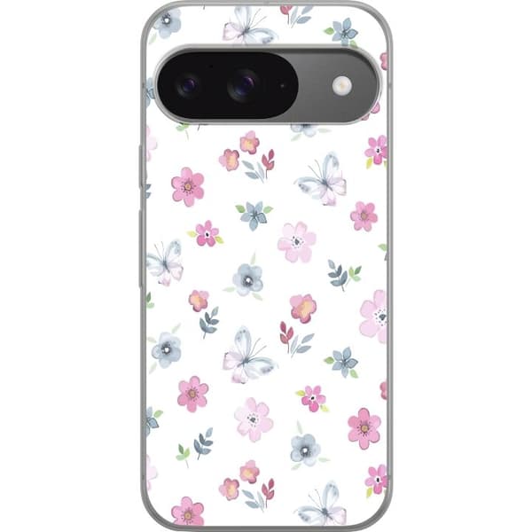Mobilskal till Google Pixel 9 med Blommor och fjärillar