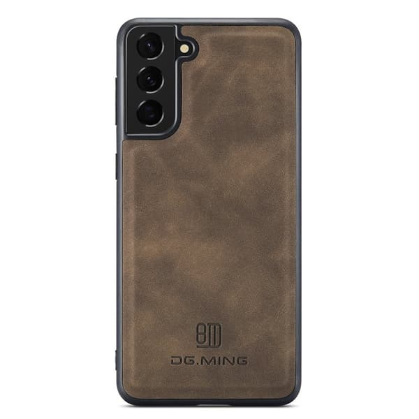 DG.MING Konstläder Plånboksfodral för Samsung Galaxy S22+ 5G - Brun