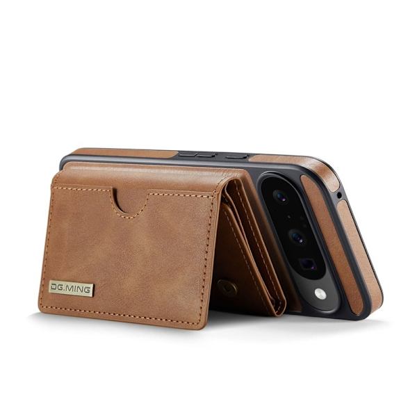 DG.MING M6 Series Konstläder Plånboksfodral för Google Pixel 10 Pro - Brun