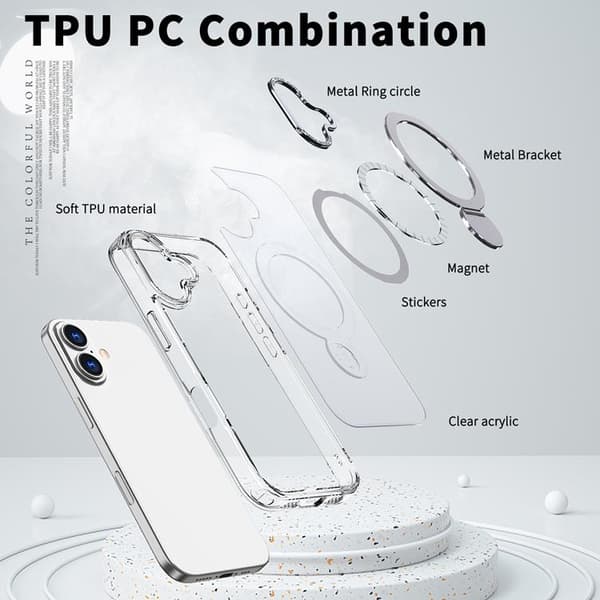 Mobilskal till iPhone 17 MagSafe Rotating Kickstand Transparent