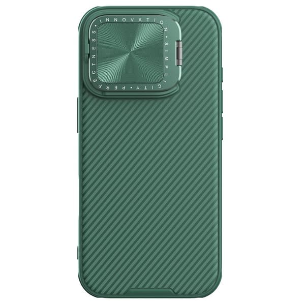 NILLKIN CamShield Prop Mobilskal till iPhone 16 Pro med Kamera Skydd Grön