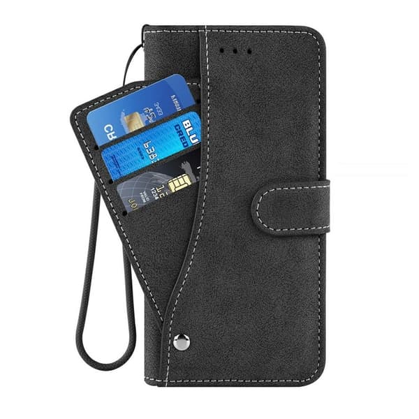 Samsung Galaxy S26 Plus Plånboksfodral Retro Konstläder - Svart