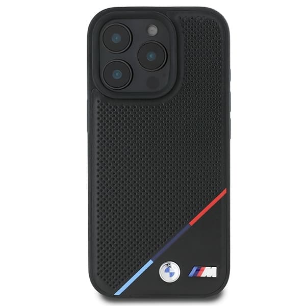 BMW Mobilskal till iPhone 16 Pro MagSafe Perforated Tricolor - Svart Black