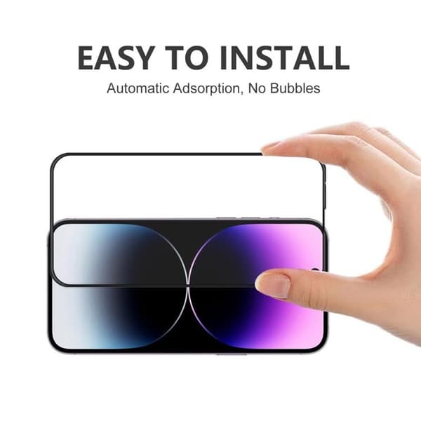 [2-PACK] iPhone 15 Pro Hærdet Glas Skærmbeskytter - Sort Black