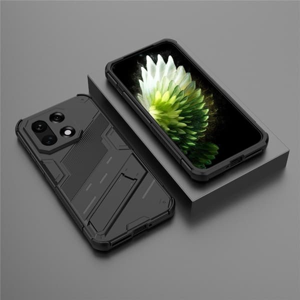 Mobilskal till OnePlus 15 PC + TPU Shockproof Kickstand Svart