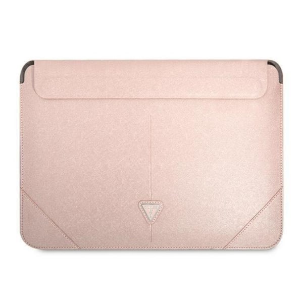 Guess Datorfodral 16'' Saffiano Triangle Logo - Rosa Rosa