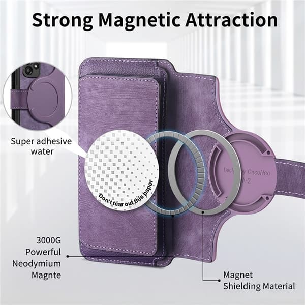 Caseneo Plånboksfodral För Galaxy A56 Magnetic Läder - Lila Lila