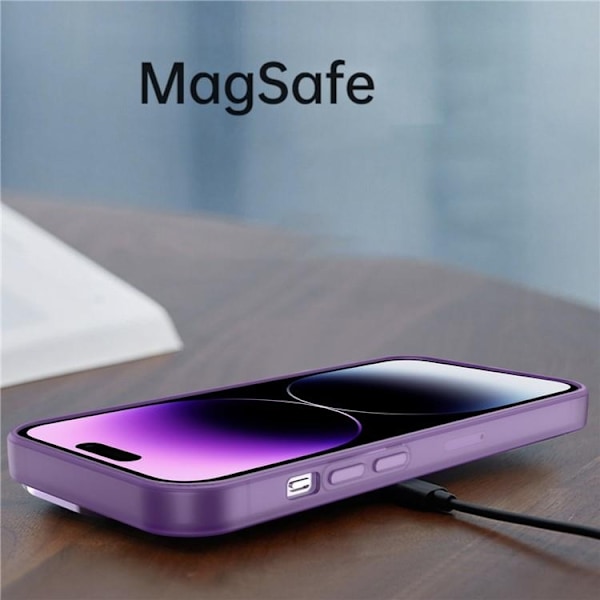 iPhone 15 Plus Mobilskal Electroplating Kickstand - Vit
