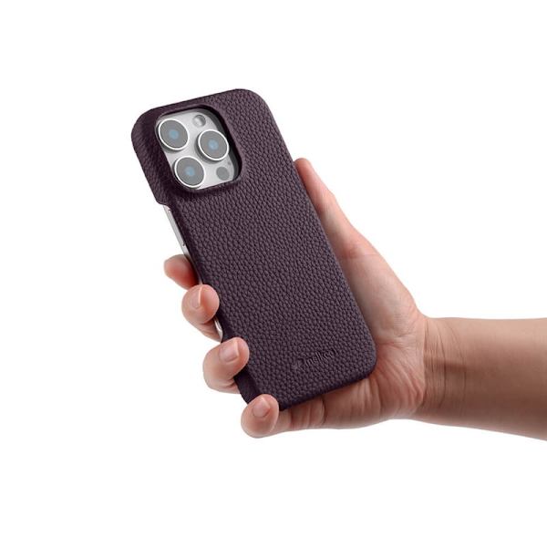 MELKCO Mobilskal till iPhone 16 Pro Max Äkta Läder PC Lila