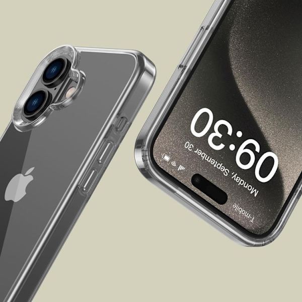 Tech-Protect Mobilskal till iPhone 16 Flexair Hybrid - Clear Transparent