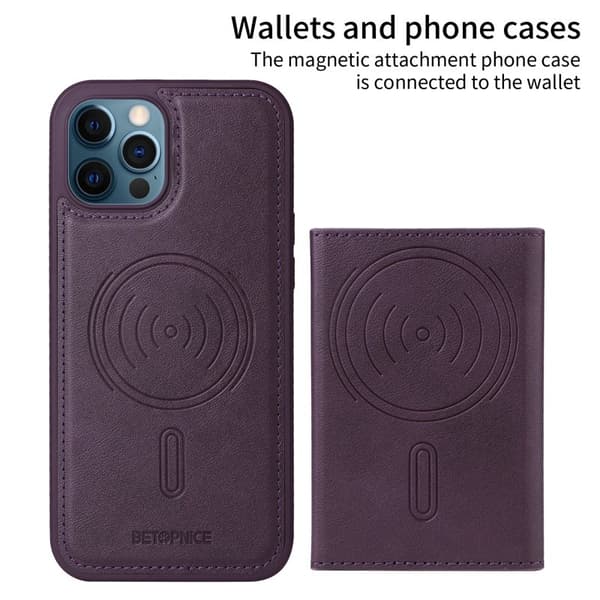 BETOPNICE iPhone 12 Pro Max Plånboksfodral Konstläder - Lila