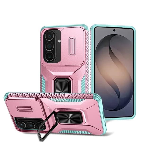 Mobilskal för Samsung Galaxy S26 Plus Kickstand TPU + PC - Rosa