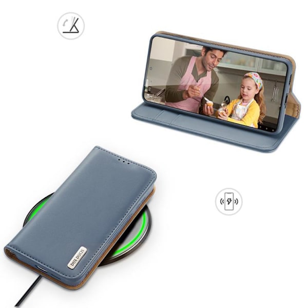 Dux Ducis Hivo Äkta Läder Fodral Galaxy S22 Plus - Blå
