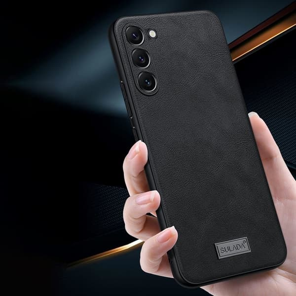 SULADA Mobilskal till Galaxy S23+ PU Läder Coated TPU + PC Brun