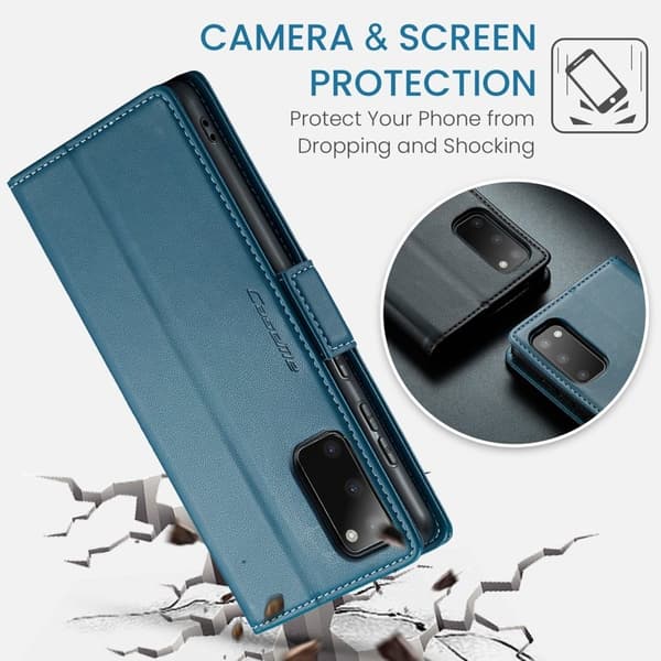 CASEME Plånboksfodral Konstläder för Samsung Galaxy S20 - Blå