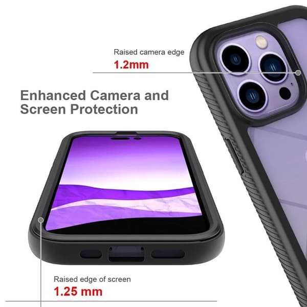 iPhone 14 -kuori iskunkestävä akryyli - musta Black