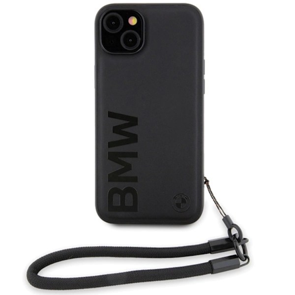 BMW iPhone 15/14/13 Mobilskal Signature Läder Wordmark Cord Svart