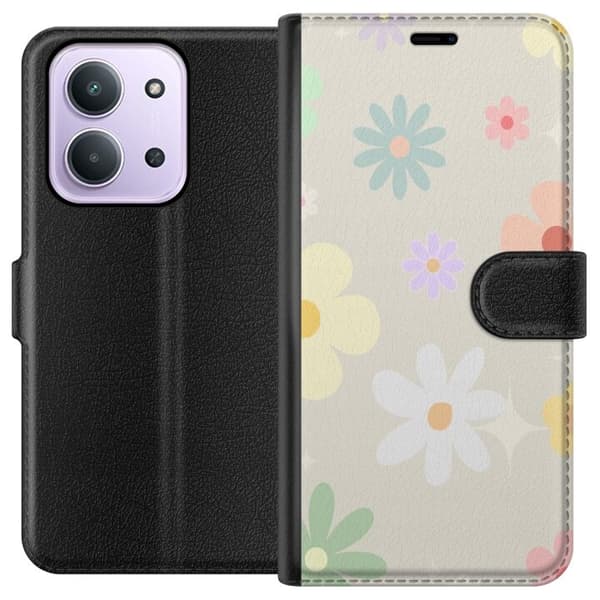 Plånboksfodral till Xiaomi Redmi 15C med fejdande blommor