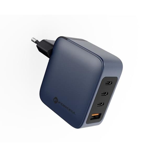 Forcell F-Energy GaN Vægoplader 100W 3xUSB-C 1xUSB-A - Grå Grå