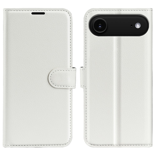 AMORUS iPhone Air Konstläder Plånboksfodral Flipstativ Litchi - Vit Vit
