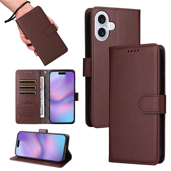 iPhone 17 Plånboksfodral RFID Blocking med Handledsrem - Brun Brun