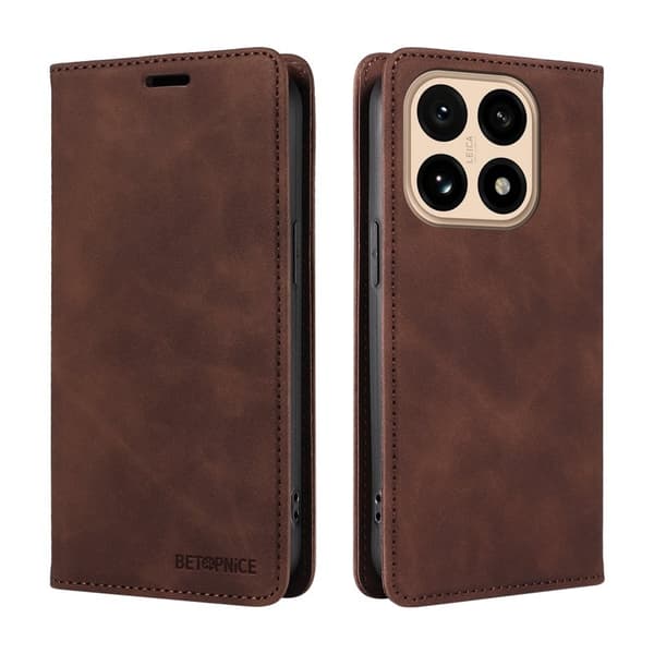 BETOPNICE Xiaomi 15T Plånboksfodral Konstläder - Brun - RFID Blocking