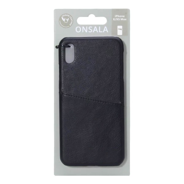 ONSALA Mobilcover Sort med Kortlomme iPhone X/XS Max Black