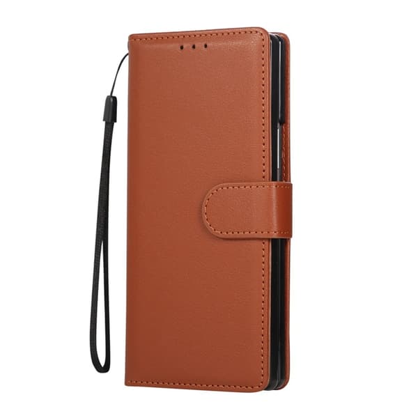 Galaxy Z Fold 7 Plånboksfodral Med Handledsrem - Brun Brun