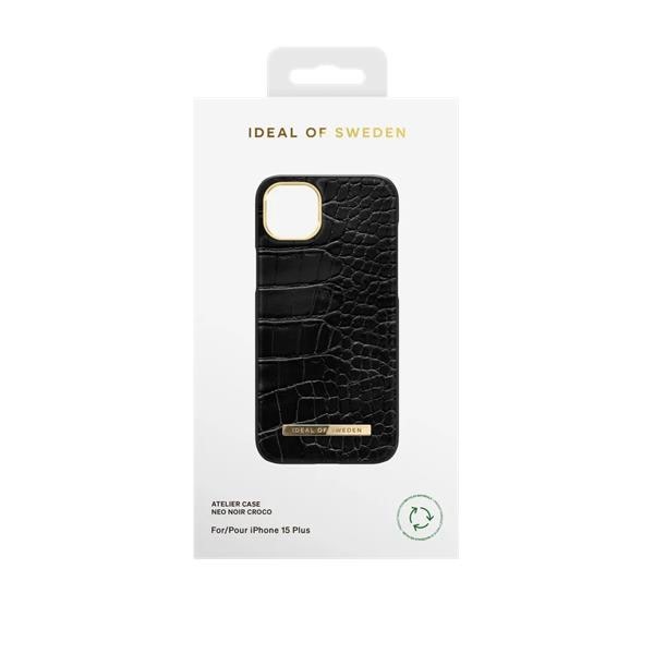 iDeal of Sweden iPhone 15 Plus -kuori Atelier - Neo Noir Croc