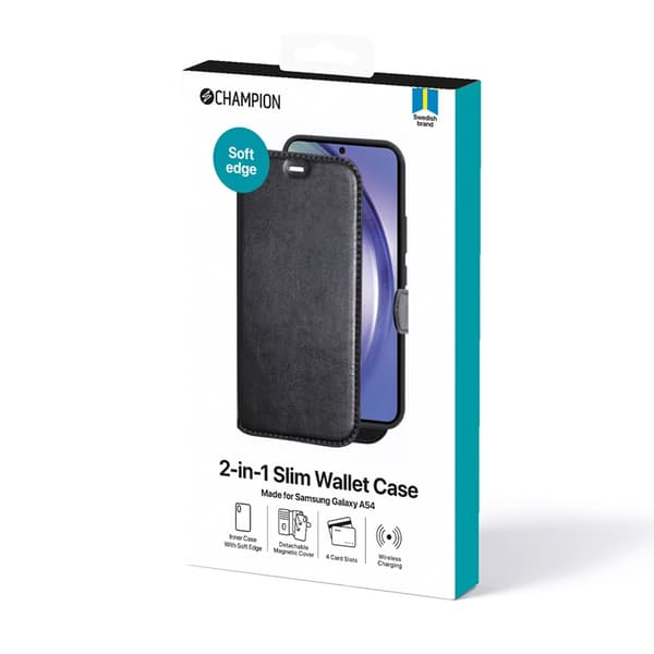 CHAMPION Galaxy A54 5G 2-i-1 Slim Pungeetui - Sort Black