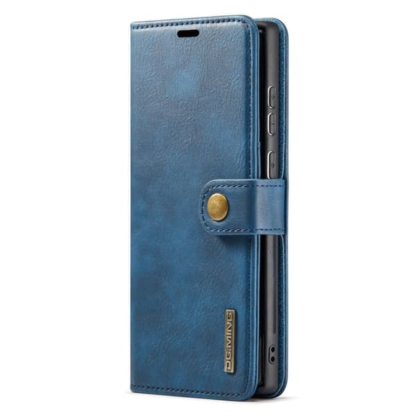 DG.MING Samsung Galaxy S23 Ultra Äkta Läder Plånboksfodral Blå