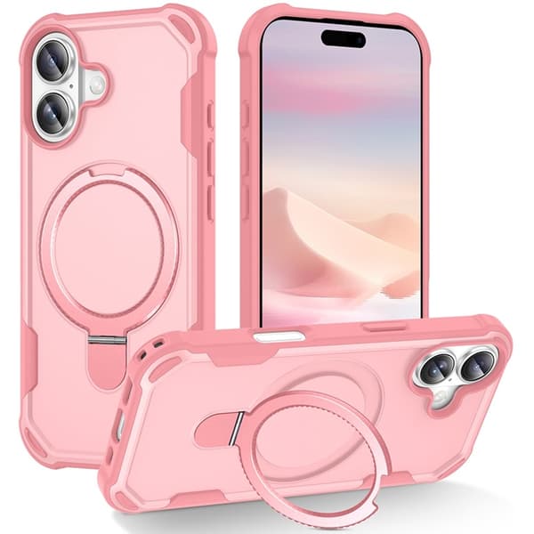 Mobilskal till iPhone 17 MagSafe TPU+PC Kickstand Shockproof - Rosa Rosa
