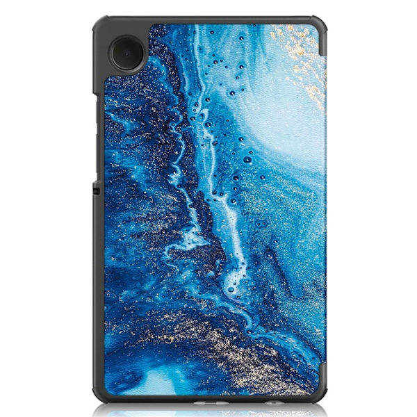 Galaxy Tab A9 Fodral Pattern Printing Tri-fold Konstläder Blå