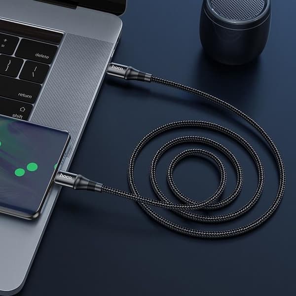Hoco Exquisito USB-C till USB-C -kaapeli 100W 1m - Musta Black