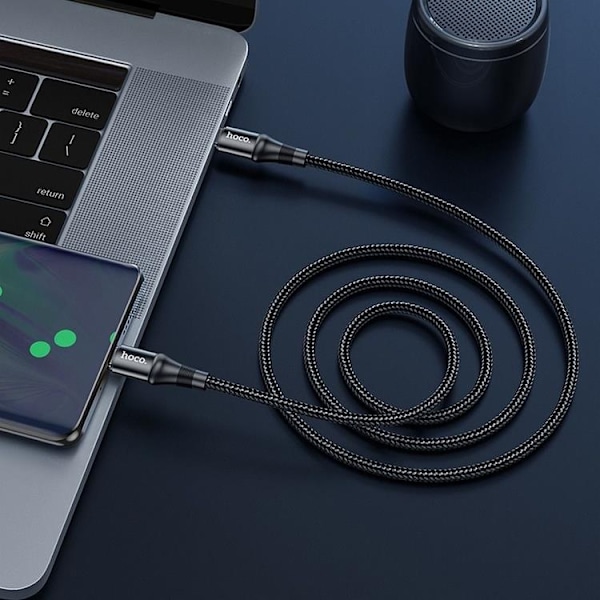 Hoco Exquisito USB-C till USB-C kabel 100W 1m - Svart Svart