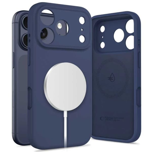 Tech-Protect iPhone 17 Pro Magsafe Silikone Telefontaske - Marineblå Blå