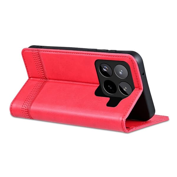 AZNS Xiaomi 15 Pro Plånboksfodral Konstläder - Röd
