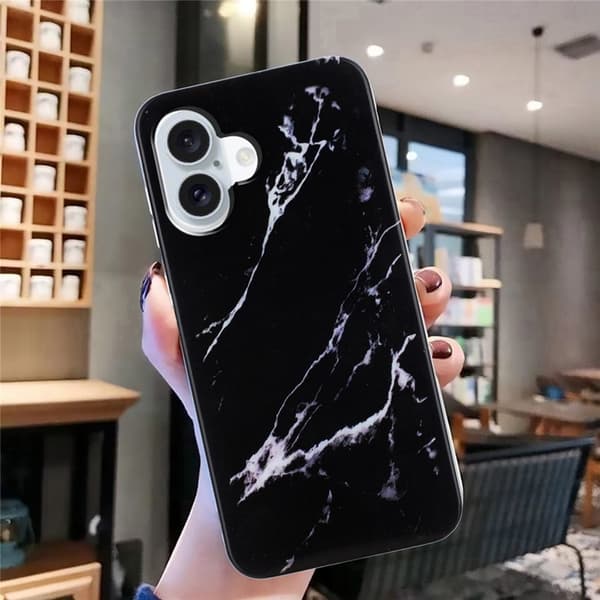 Mobilskal till iPhone 17 Marble Pattern Painted TPU - Svart Svart