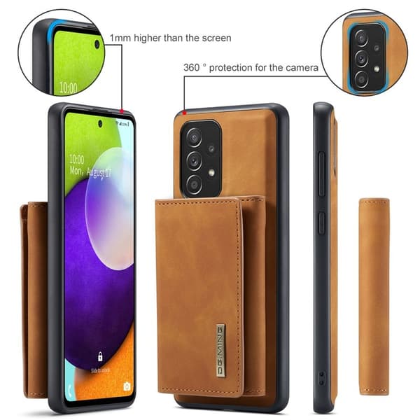DG.MING Plånboksfodral med Ställ för Samsung Galaxy A52 - Brun