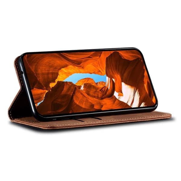Mobilskal för Samsung Galaxy S26 Plus Konstläder Ställ - Kaffe