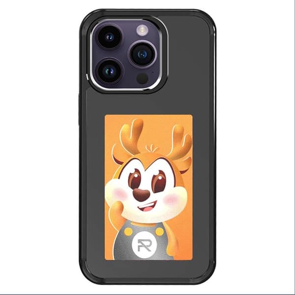 Mobilskal till iPhone 15 Pro Max NFC DIY Customized HD Smart E-Ink - Svart Svart