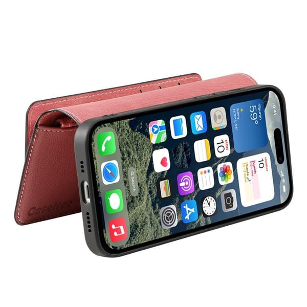 CASENEO MW-02 iPhone 16 Plånboksfodral Konstläder - Rosa
