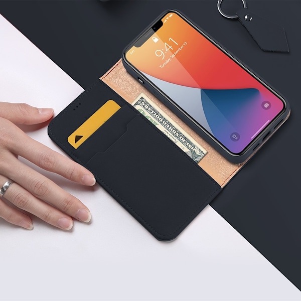 DUX DUCIS Äkta Läder Plånboksfodral iPhone 12 Pro Max - Blå Blå