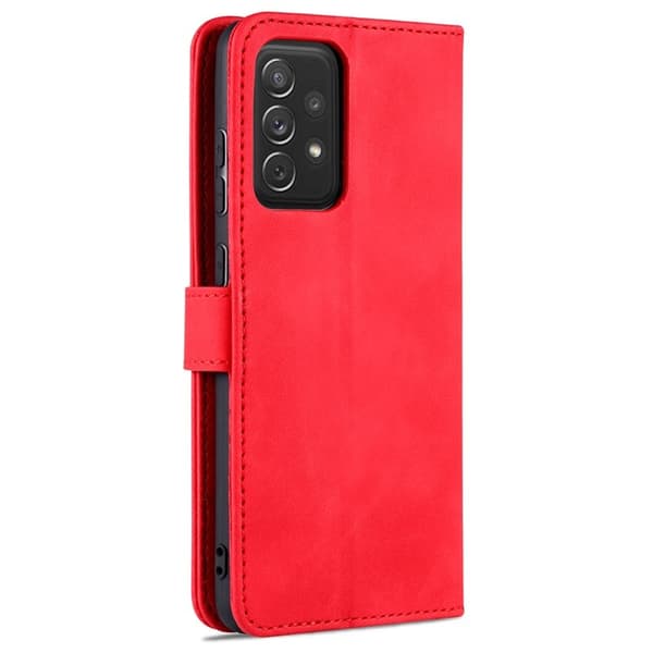 AZNS Samsung Galaxy A72 Plånboksfodral Konstläder - Röd
