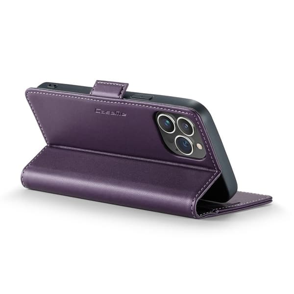 CASEME iPhone 13 Pro Max Plånboksfodral Konstläder RFID-Skydd Lila