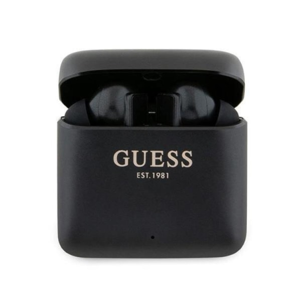 Guess TWS Bluetooth In-Ear-høretelefoner + Dock med trykt logo Sort