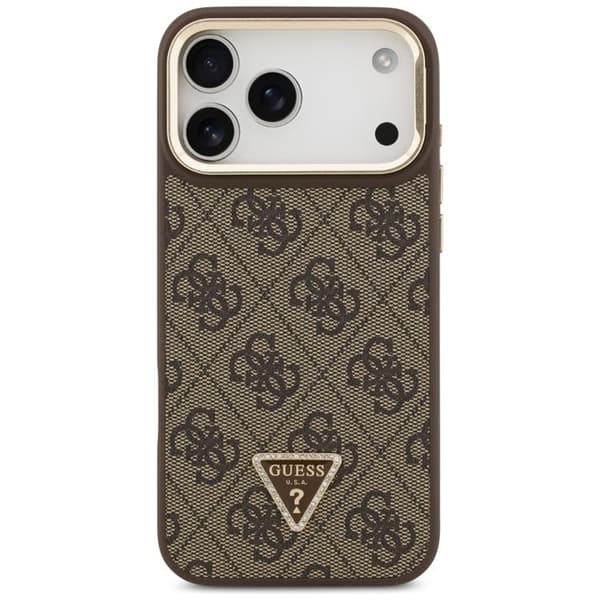 Guess Mobilskal till iPhone 17 Pro Max MagSafe Triangle Logo & Stand Brun